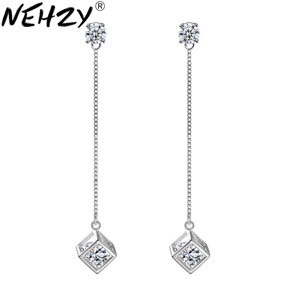 Женские серьги подвески из серебра 925 пробы|earrings long|earrings luxurydrop earrings |