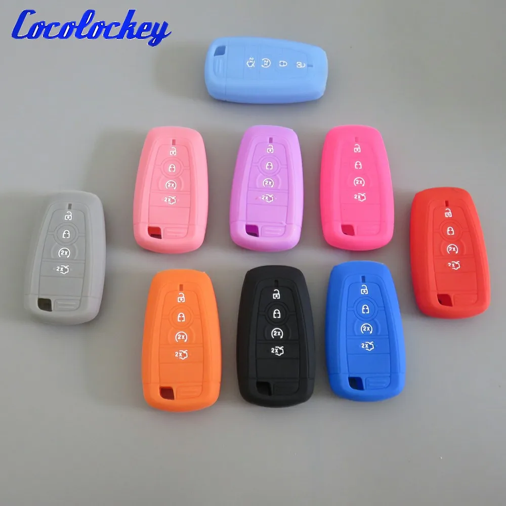 Cocolockey силиконовый чехол для автомобильного ключа Ford 2017 Mondeo Mustang Raptor F150 Smart Keyless Enter