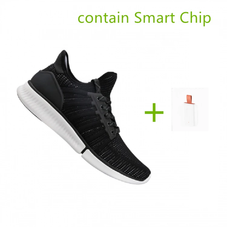 black with SmartChip Xiao mi jia, умные мужские кроссовки для бега, для спорта на открытом воздухе, мужские кроссовки, дышащая сетка, zapatillas mujer, с поддержкой смарт-чипсета - Цвет: black with SmartChip