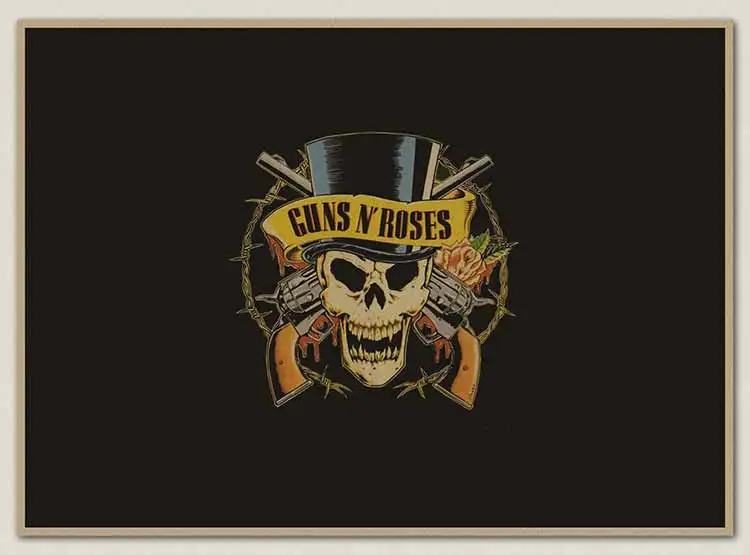 Темно-серый The guns N 'roses N' Roses Gnr крафт-бумага плакат ретро рокеры декоративная живопись плакаты винтажная Наклейка на стену - Цвет: Темно-серый