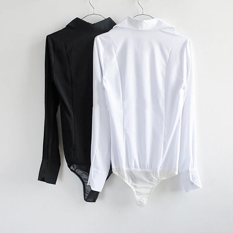 Новинка 2018 Женская Осенняя мода боди с длинным рукавом блузы белые Формальные