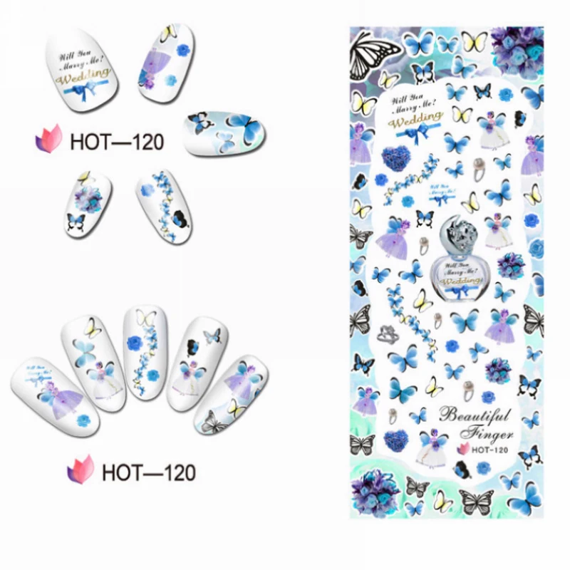 Тату наклейки для дизайна ногтей 3 шт./лот водный слайдер наклейка с полным