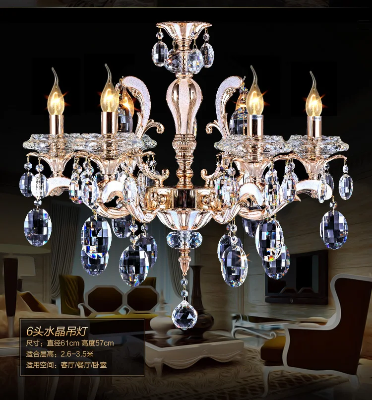 Отель Винтаж Золотая Хрустальная Люстра Подвеска Led блеск свет для гостиной дома