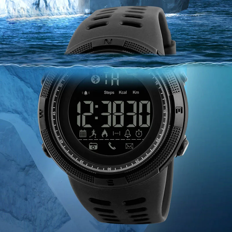 

2019 New Men Smart Cool Sports Bluetooth Photograph Watches Digital LED Electronic Quartz Wristwatches Waterproof Military Watch