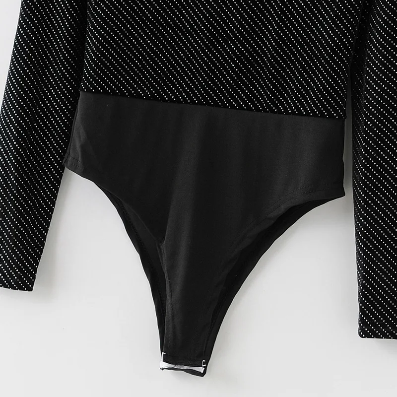 2019 женские сексуальные Лоскутные однотонные боди с пайетками уличная одежда