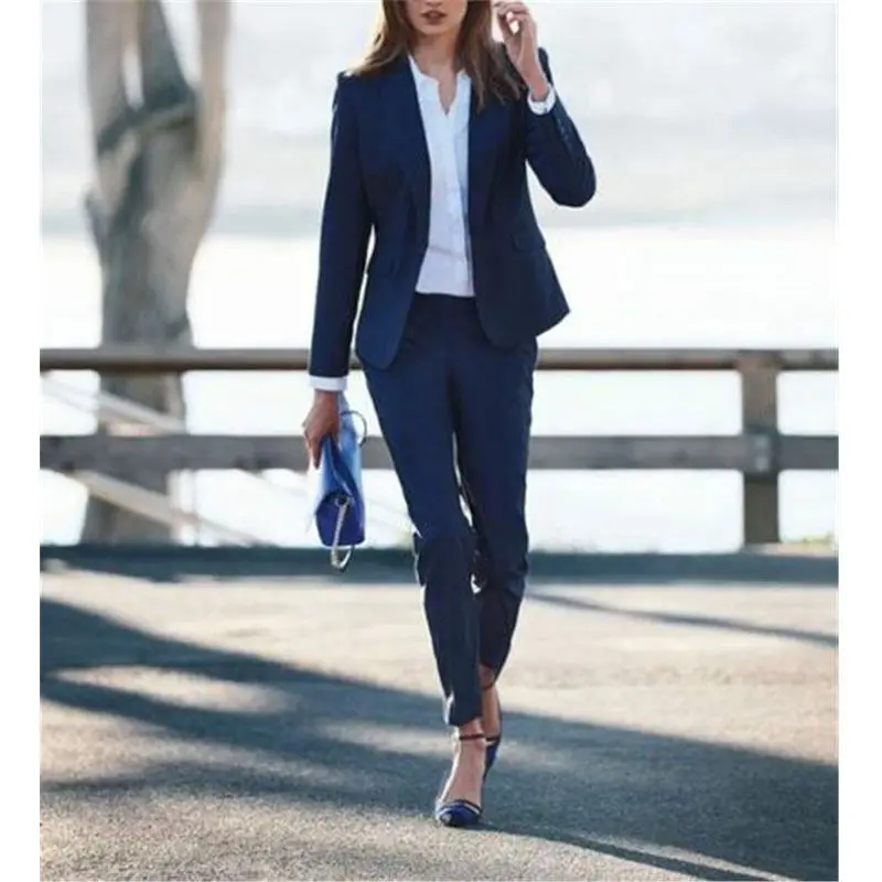 

Customized new women's suit two-piece suit (jacket + pants) ladies solid color casual suit women's business formal suit