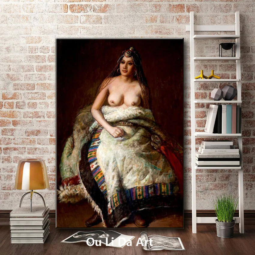 Изображение китайские фигуры тибетская девушка Обнаженная картина маслом холст