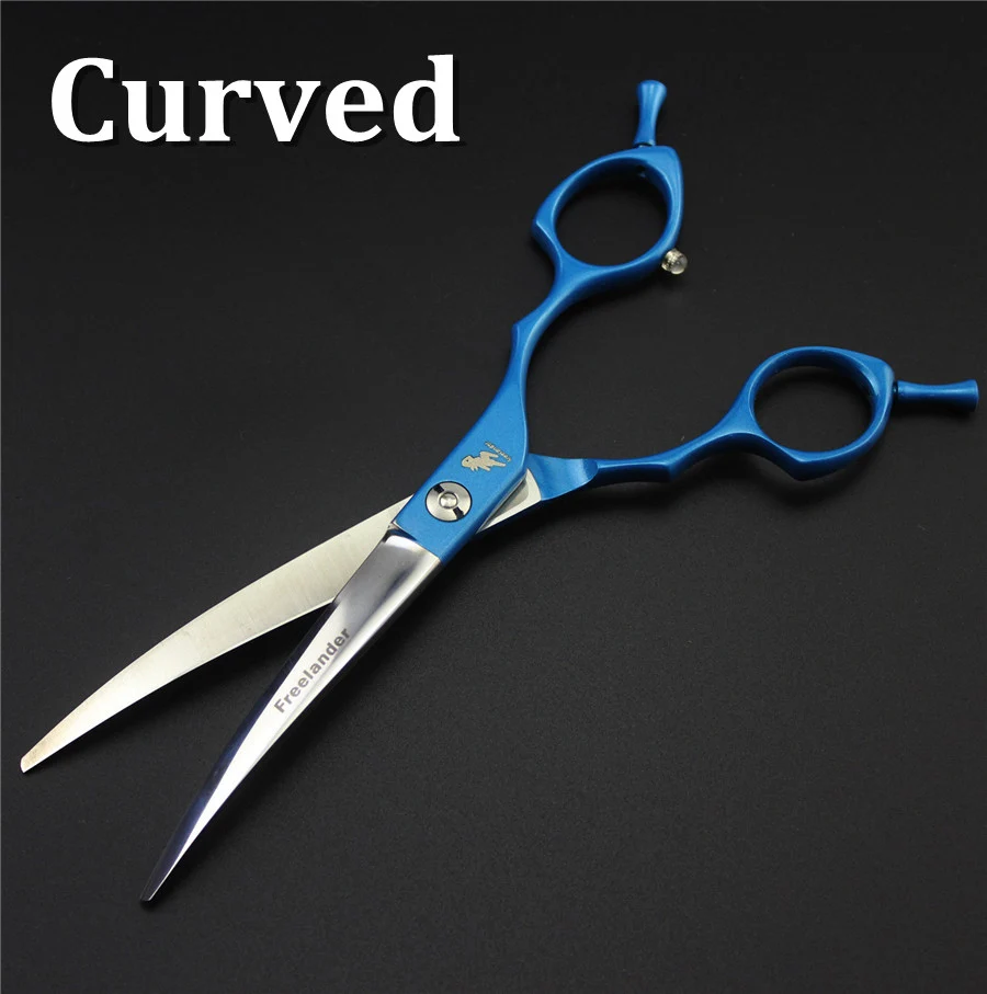 blue curved 6,5 дюймов изогнутые ножницы филировочные ножницы для стрижки собак Ножницы Для Стрижки собак Профессиональные парикмахерские инструменты аксессуары для домашних животных - Цвет: blue curved
