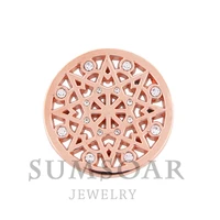 5pcslot indian summer 2017 flower bed with clear crystal large disc coin for coin holder frame pendant