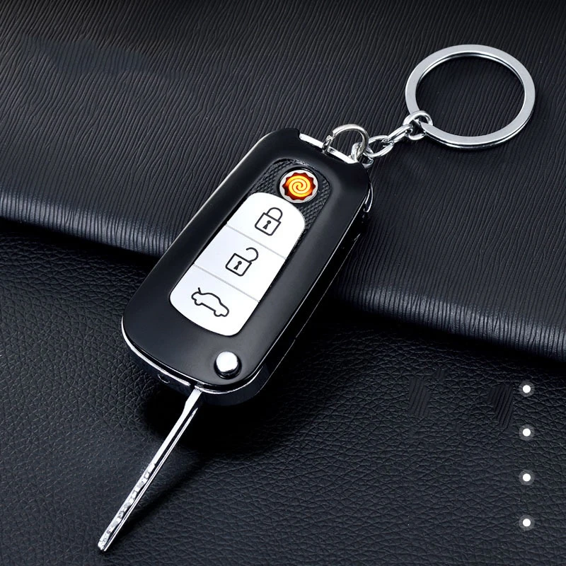 Креативная модель ключа автомобиля Вольфрам турбо USB Зажигалка сенсорный переключатель Зажигалка сигареты для курения Электронная зажигалка