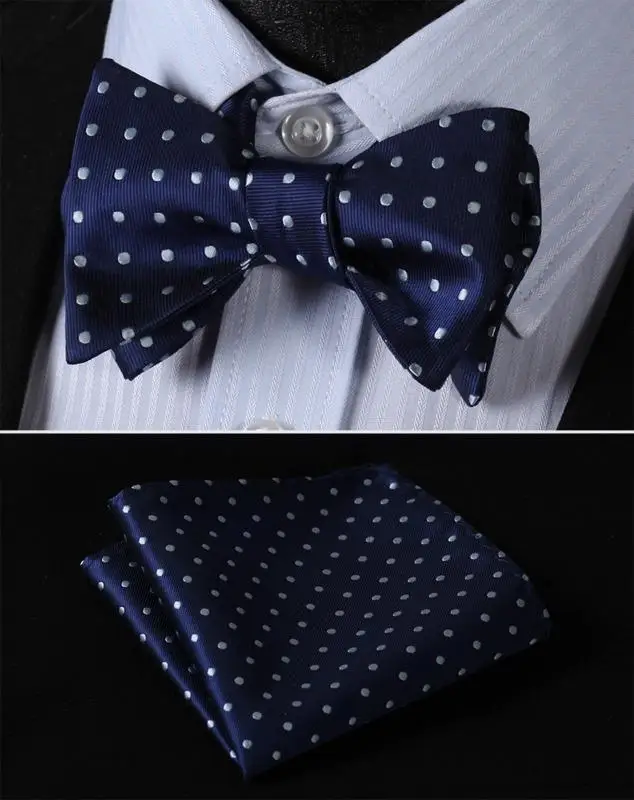 Мужской галстук-бабочка в горошек Цветочный Шелковый с узором пейсли Тканый