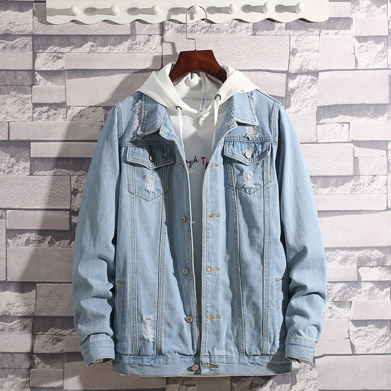 The new 2019 autumn men denim jacket fashion casual loose fashionable young handsome | Мужская одежда