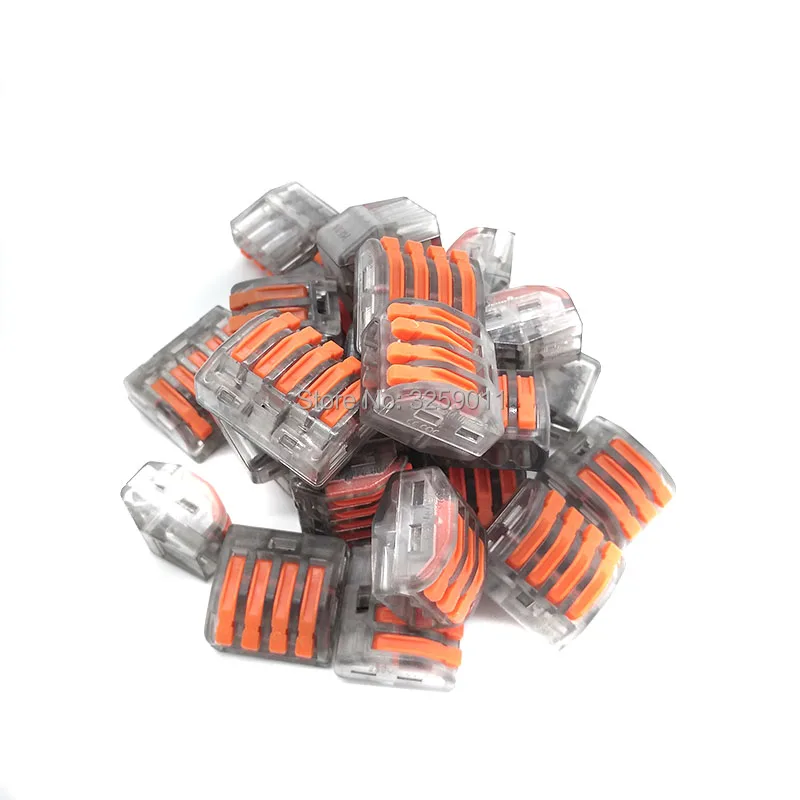 30PCS Compact Splicing wire Connector Lever Push Fit Cable Universal Terminal Block 28-12 AWG PCT-212 transparent Assortment kit |