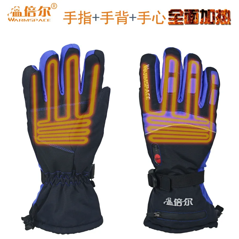 4000mAh Умные Электрические Подогревающие Перчатки Сверхгорячие Для Открытого Спорта и Катания на Лыжах Литиевый Аккумулятор 4 Пальца Ладонь и Спина Руки.