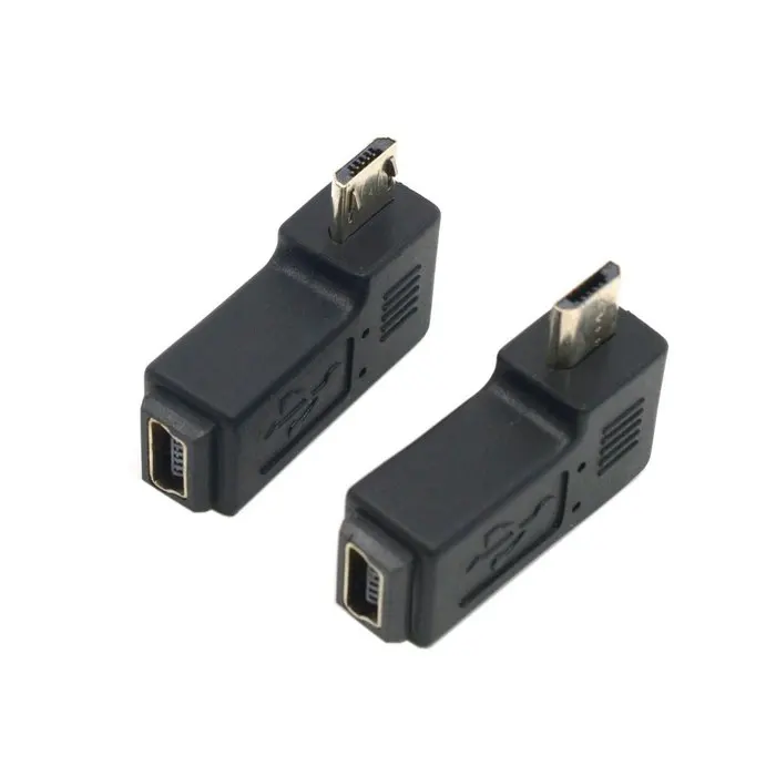 Угловой Мини USB 5 контактный разъем для Micro адаптер синхронизации данных с