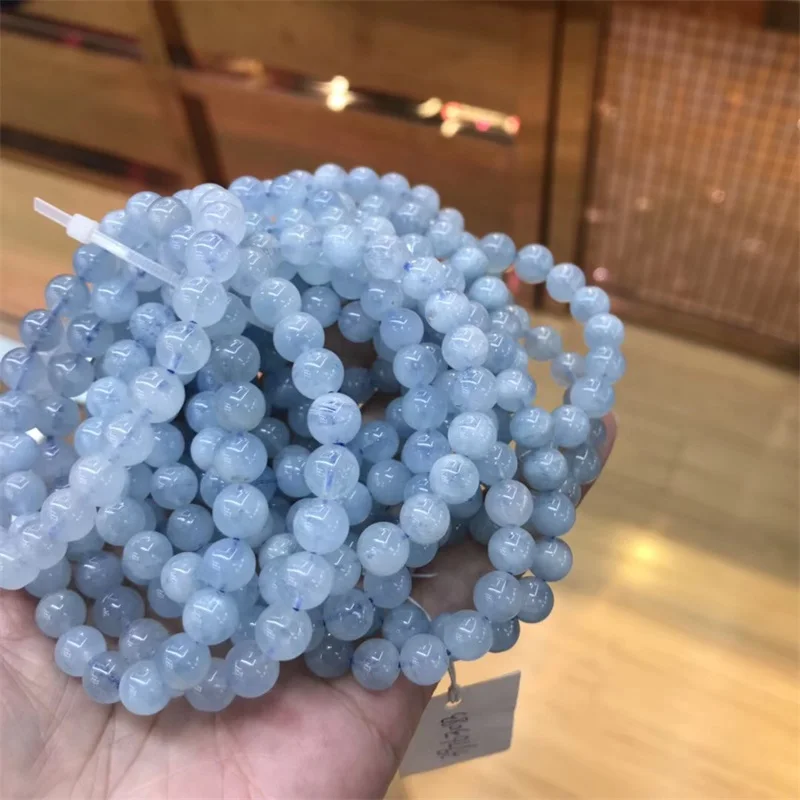 Оригинальный Голубой Браслет Aquamarines оптовая продажа круглые браслеты из