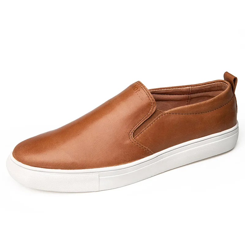 Egmont EG-86 Brown Spring Summer Boat Shoes Mens Casual Loafers Genuine Leather Handmade Comfortable Breathable | Обувь