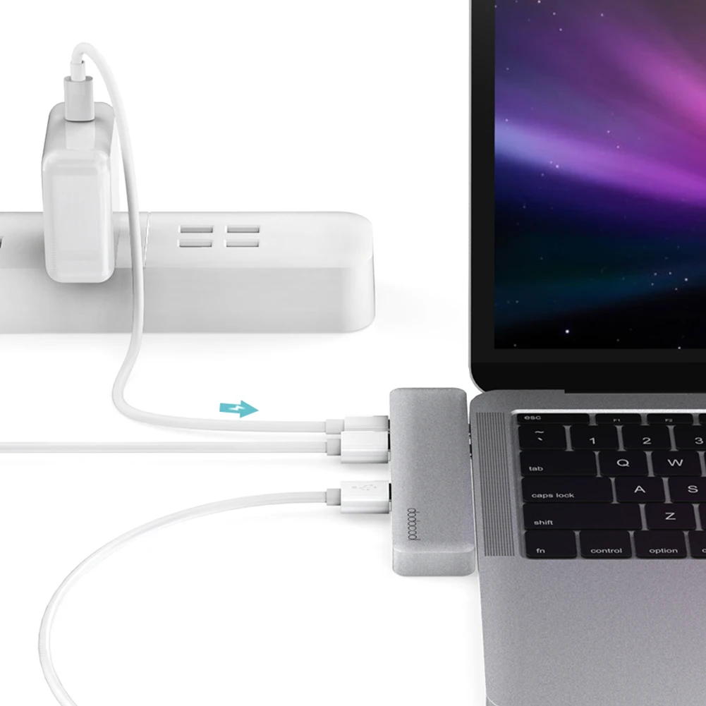 Док станция dodocool 7 в 1 с двумя USB портами и кардридером для SD/TF карт|USB-хабы| |