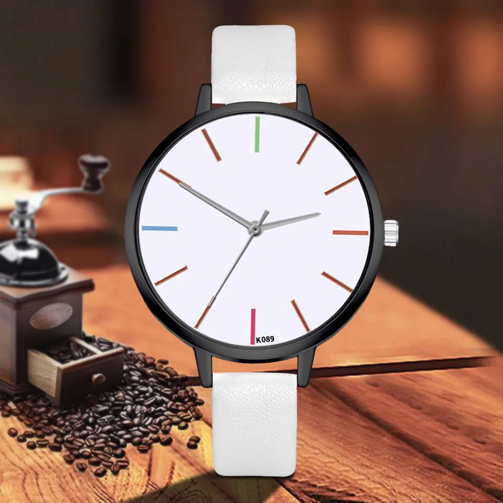 2019 Новое поступление модные черные роскошные дамские часы простые кожаные