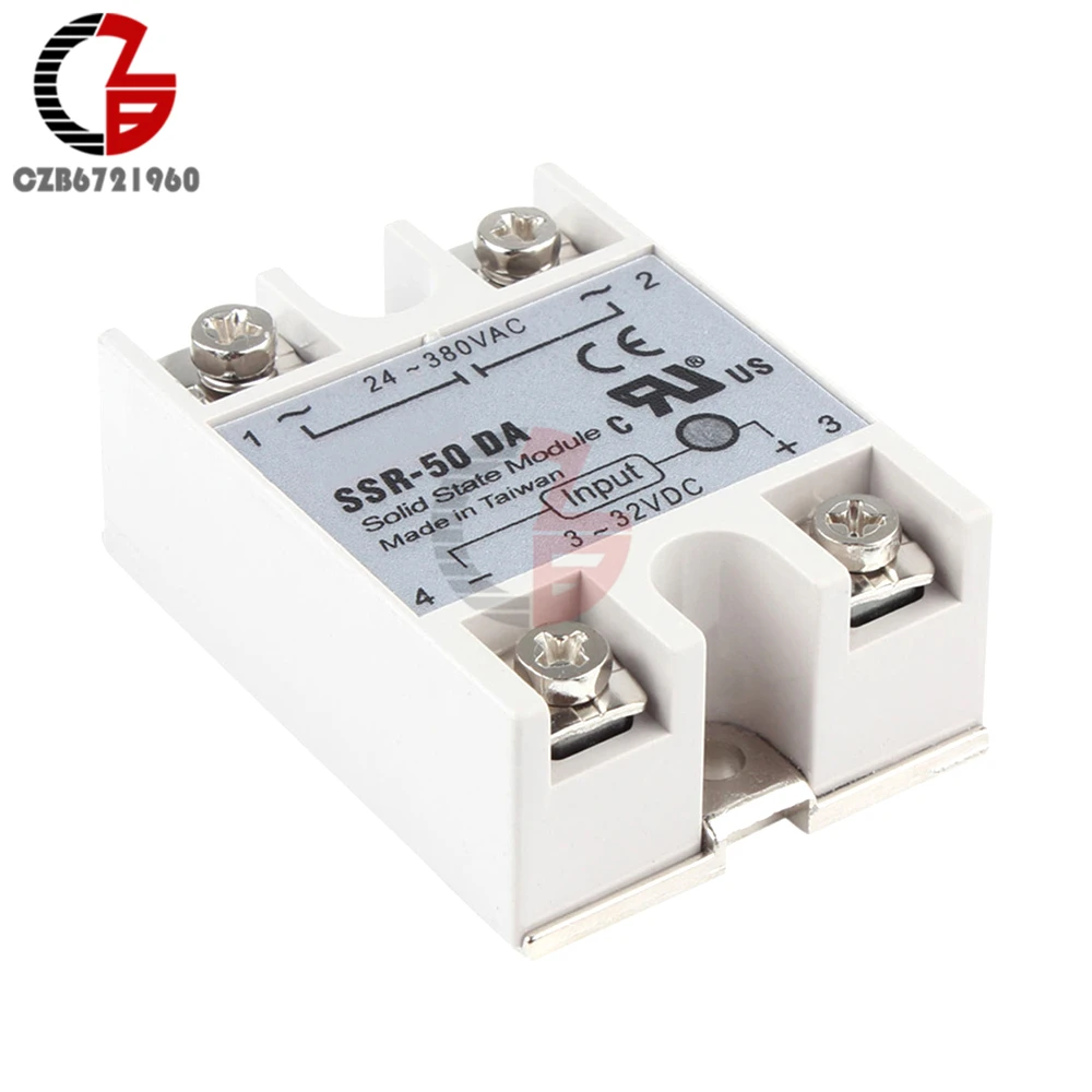 DC-AC твердотельные реле SSR-50DA 50A 3-32 В постоянного тока в переменный 24-380 В SSR реле
