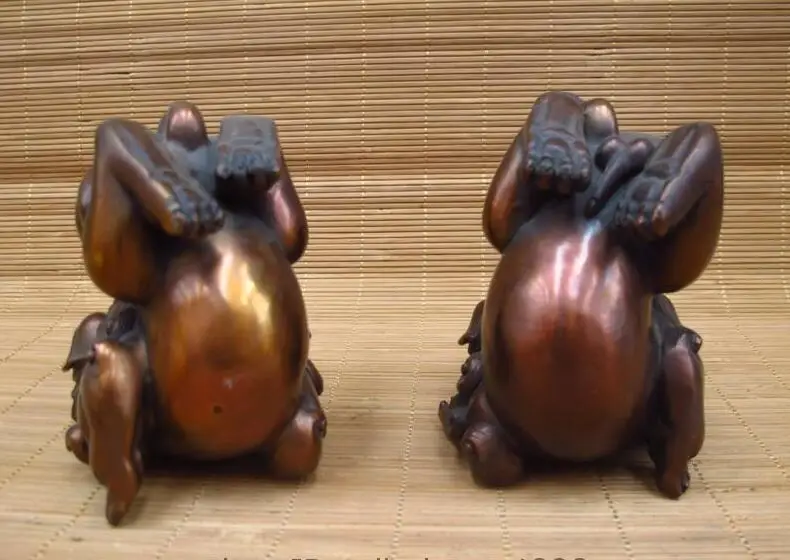 China Royal Red Bronze Evil Guard Door Foo Dog Lion Feng Shui Kylin Kilin Pair | Дом и сад