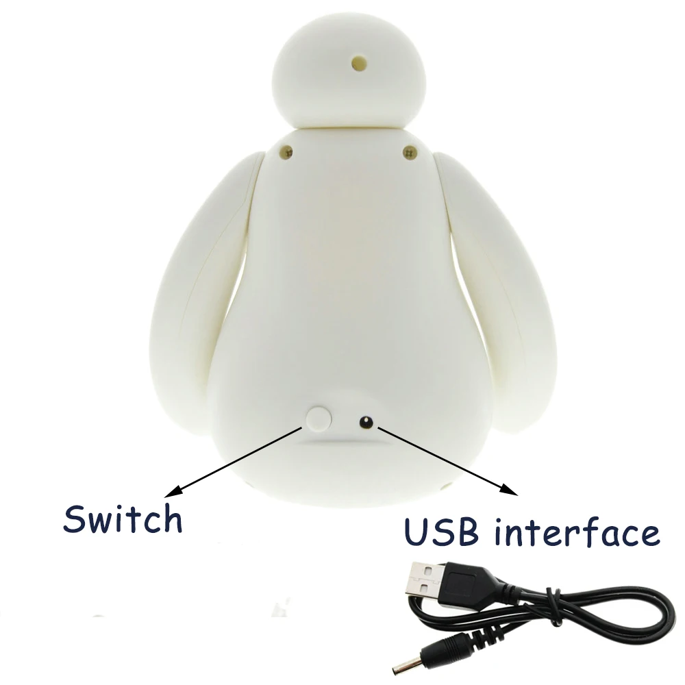 Новинка светодиодный ночник с мультяшным рисунком Baymax для детской комнаты
