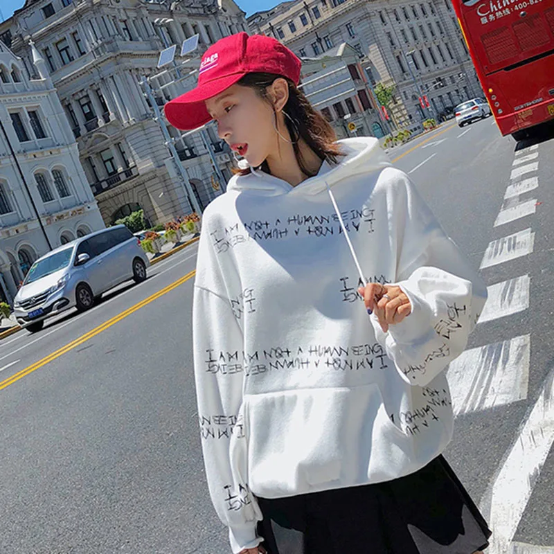 Корейский модный пуловер с капюшоном свитер школьницы Топы Весна Ulzzang