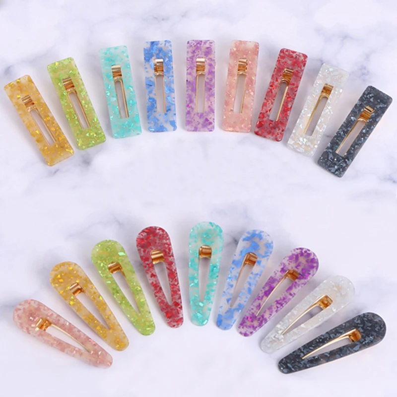 Популярные Геометрические блестящие заколки для волос женщин и девочек шпильки