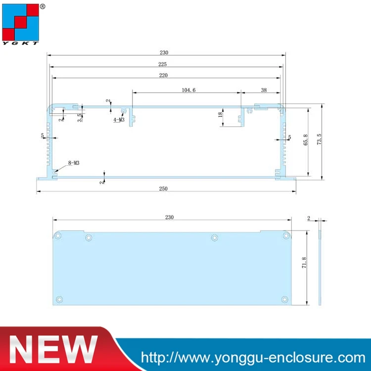 

250*73.5*250 mm (WxHxL) Solar Junction Box/communication video aluminum enclosure/chassis