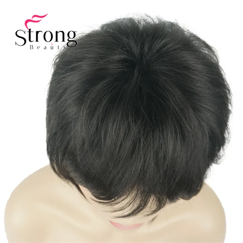 StrongBeauty короткий мягкий слоистый парик Омбре блонд полный синтетический парик