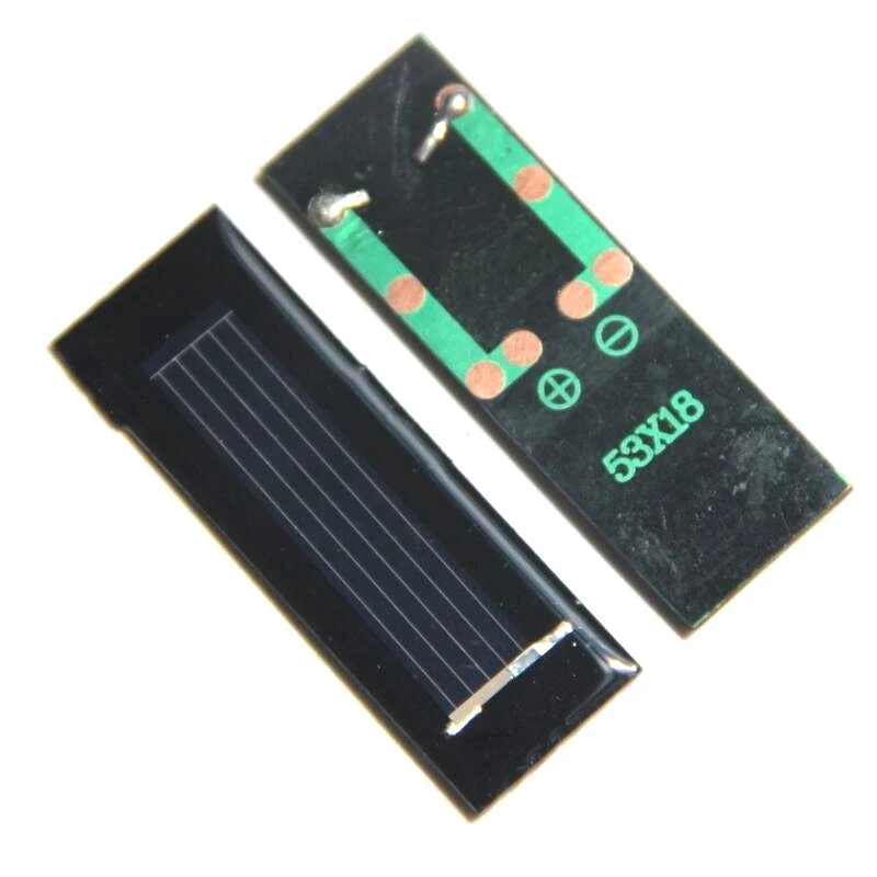 BUHESHUI Epoxy Polycrystalline Solar Cells Module Mini Panel 0.5V 100mA DIY Toy Battery charger 53*18MM 100PCS | Электроника
