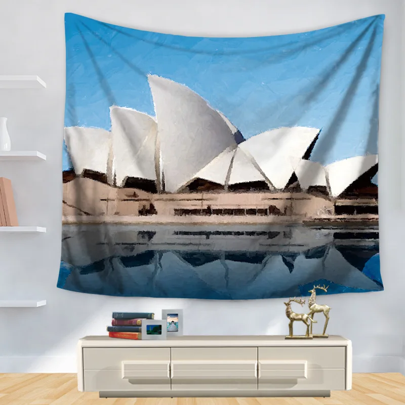 

Домашний Декоративный Настенный Ковер, гобелен, прямоугольное покрывало, известный строительный узор GT1147