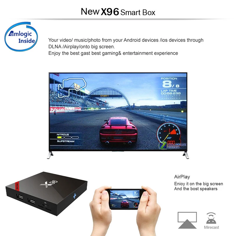 X96 amlogic s905W Четырехъядерный 4 K Full HD Android 7 1 tv BOX KD 18 0 Marshmallow 2 ГБ 16 Дополнительный HDMI
