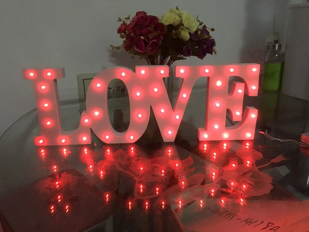 

Wooden Letters Alphabet LED Lamp Sign Marquee Light Up Night LED Grow Light Wall Decoration For Bedroom Wedding Ornaments Lights