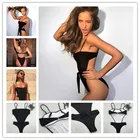 Бикини сексуальный женский купальник Бразильский Купальник пуш-ап однотонная пляжная одежда Женский комплект 2019 Новинка 23698