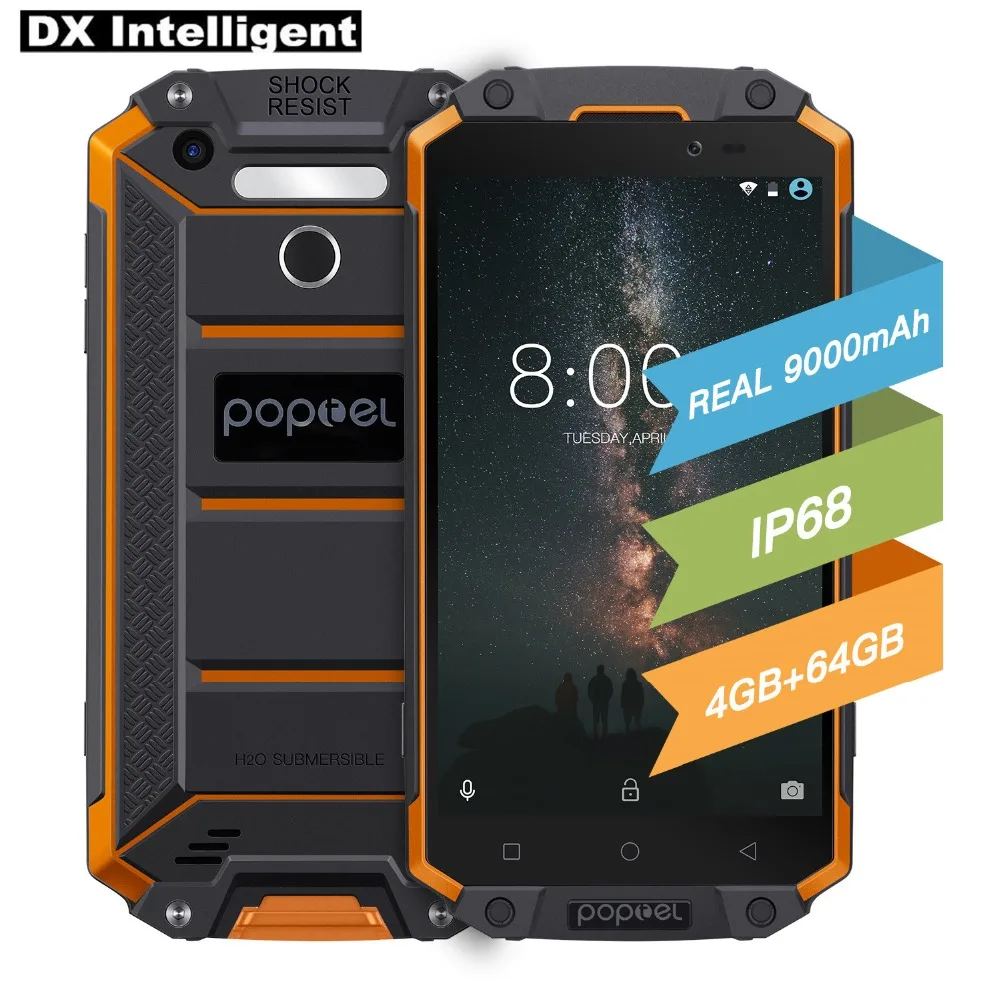 POPTEL P9000 Max 4 ГБ 64 mtk6750 восемь ядер Мобильный телефон 5 дюймов Full HD 1920x1080 Android 7 0 13MP OTG IP68