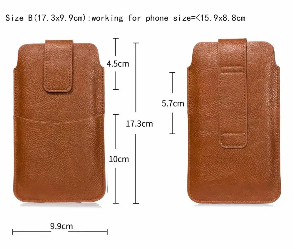 Size B 17.3x9.9cm Универсальный чехол для sony Xperia Z5 компактный X XZ XZ1 XZ2 XZ3 L1 L2 L3 XA2 XA XA1 ACE E4 ретро кожаный чехол в виде поясной сумки чехол для телефона - Цвет: Size B 17.3x9.9cm