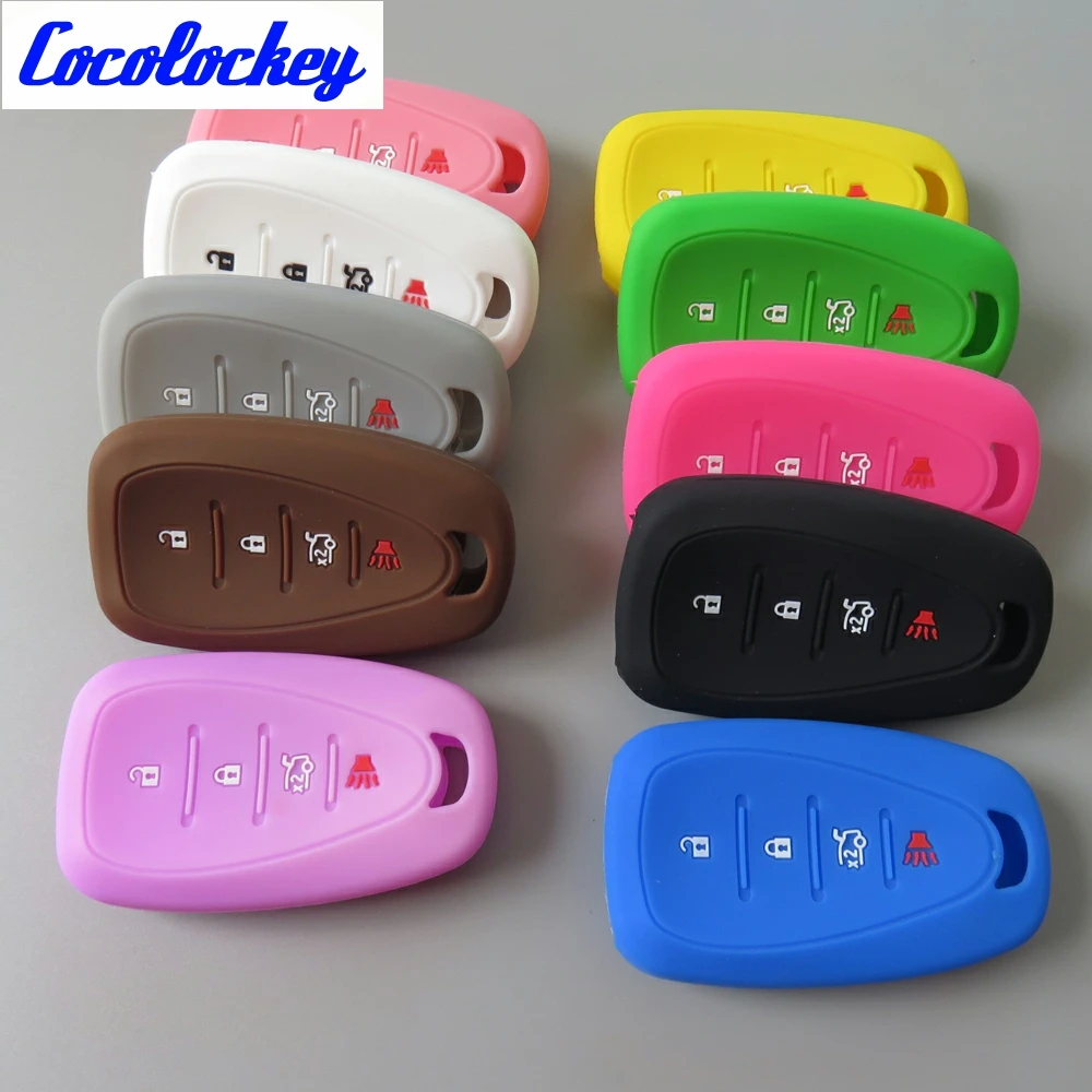 Cocolockey силиконовый чехол для автомобильного ключа Chevrolet Camaro Cruze Malibu Smart Remote Key Entry Fob