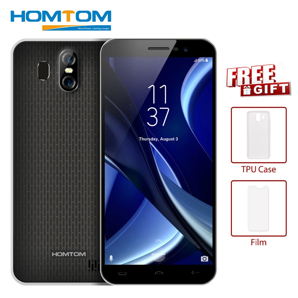 Оригинальный HOMTOM S16 3g смартфон 5 дюймов 2 ГБ + 16 мобильного телефона Android 7 0 MTK6580 Quad