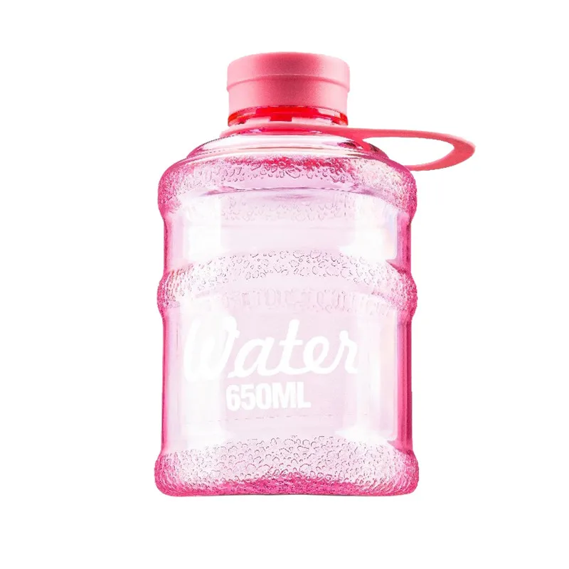 650ml pink IVYSHION 1000 мл бутылки для воды с ручкой для занятий спортом на открытом воздухе, тренировок, кемпинга, бега, портативные бутылки для воды, пластиковые уплотнительные бутылки - Цвет: 650ml pink
