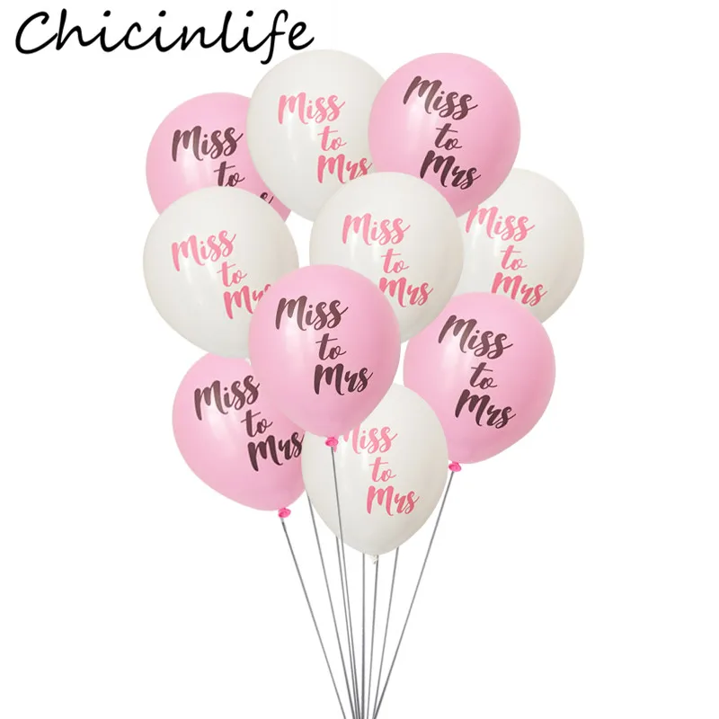 

Chicinlife 10 шт Miss To Mrs латексные воздушные шары для девичника вечеринки невесты свадебные украшения принадлежности