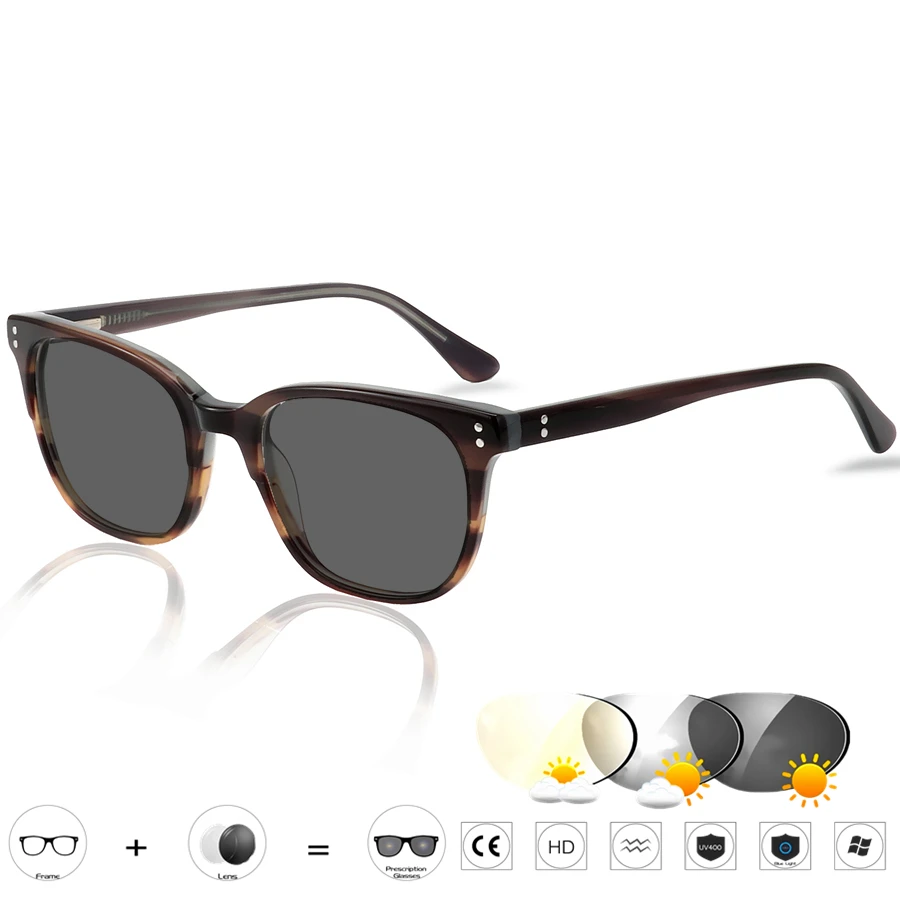 Винтажные оптические очки с оправой мужские фотохромные Souglasses хамелеоновые