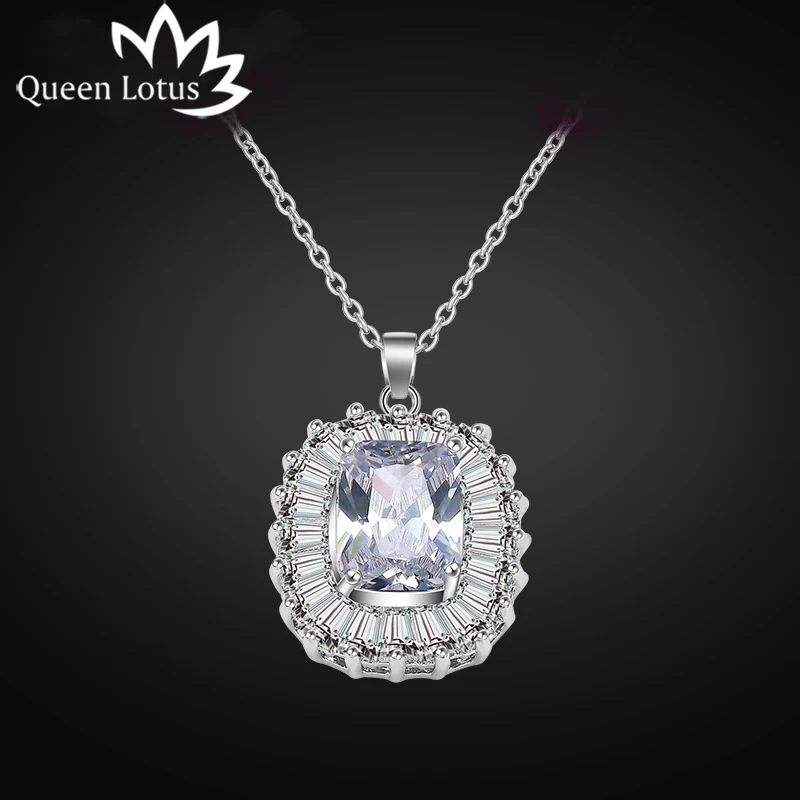 Queen Lotus 2018 Новая мода Корейская цепочка для ключиц ожерелье Кулон Циркон Женское