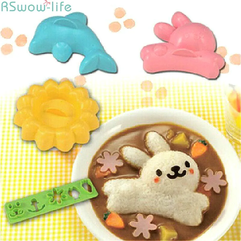 4 шт. симпатичный кролик Дельфин рисовая форма простой в использовании рисовый
