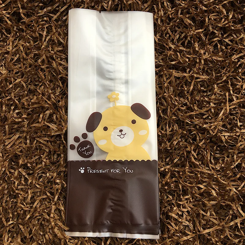 (50 шт./лот) только пакеты желтая сумка для печенья собак упаковка конфет и тортов