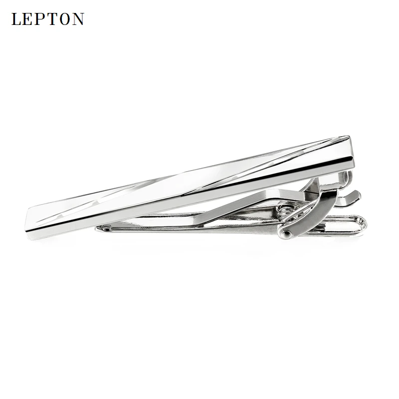 

Lepton Business Skinny Tie Clip Pins Silver color Metal Simple Necktie Tie Bar Mens Clasp Accessories For Men's Suit Nice Gift