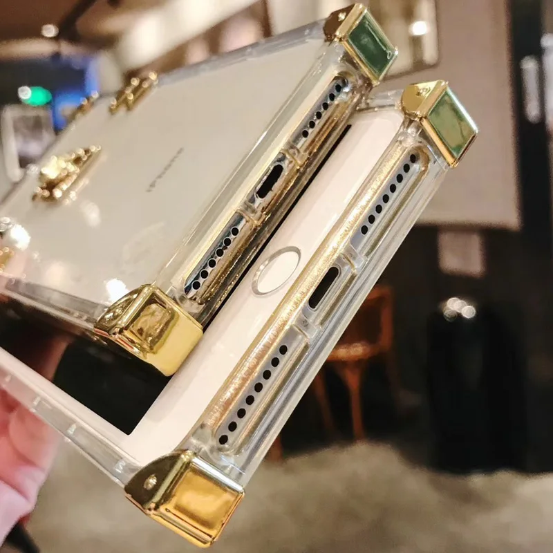 Чехол для Телефона iphone 6 S 7 8 Plus роскошный бренд квадратный ретро металлический