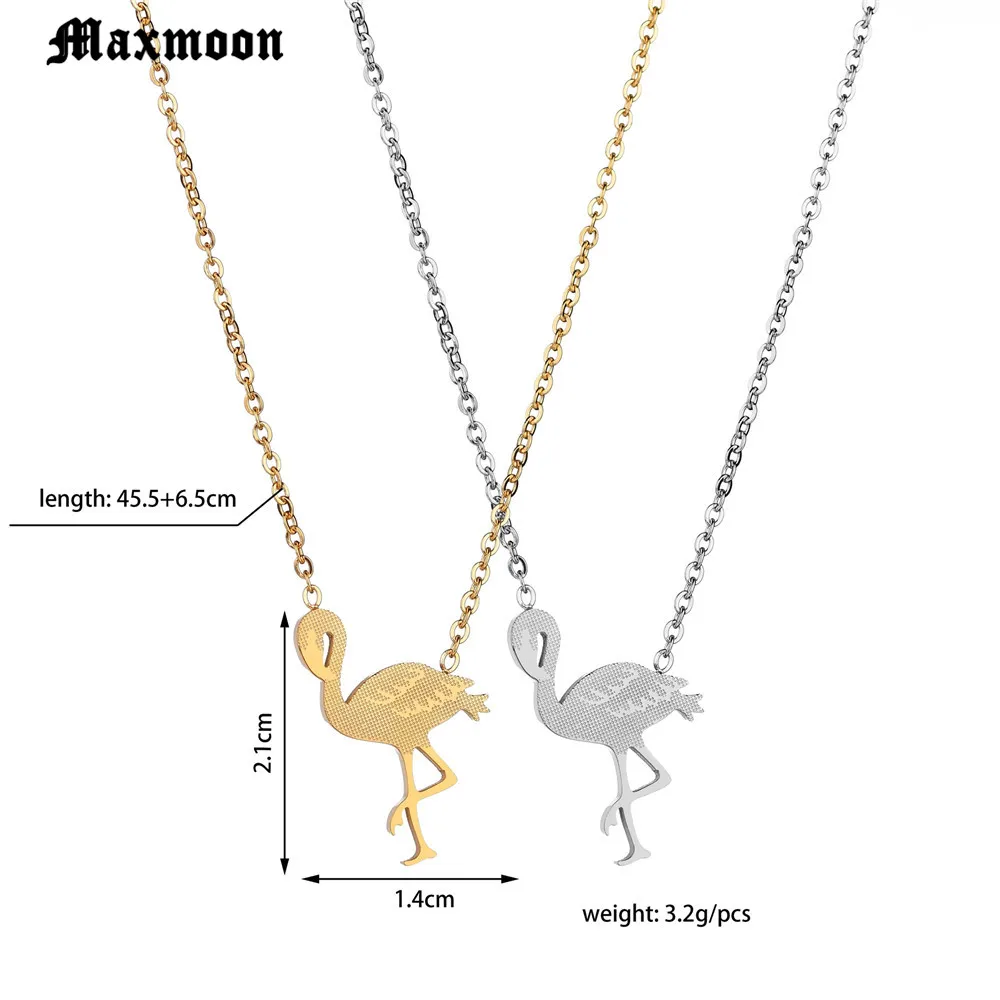 Бренд Maxmoon новинка золотой серебряный цвет уникальная цепочка с фламинго