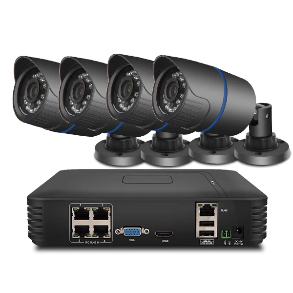 4 cam without cable MISECU 1080P POE NVR 4 шт. 2.0mp PoE IP Камера P2P HDMI/VGA 1080P 1 ТБ HDD Ночная ИК просмотр на мобильном наружного видеонаблюдения - Цвет: 4 cam without cable