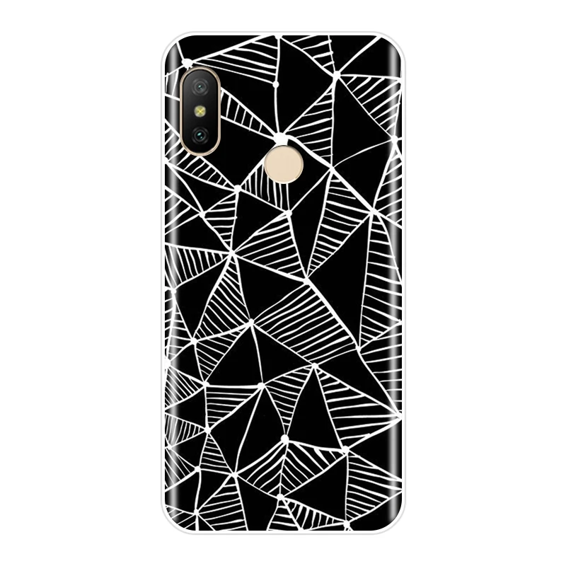 Задняя крышка для Xiaomi Mi 5 5C 5S 5X 6 6X Plus черный геометрический Мягкий силиконовый